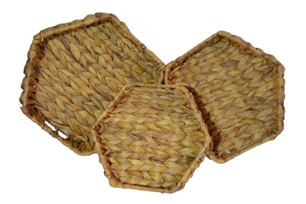 BANDEJA HEXAGONAL SEAGRASS M 32X28X7