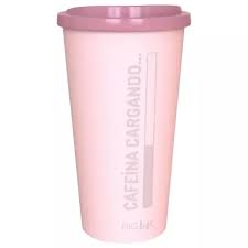 VASO TAPA CAFE CON ESTUCHE ROSA 590 ML