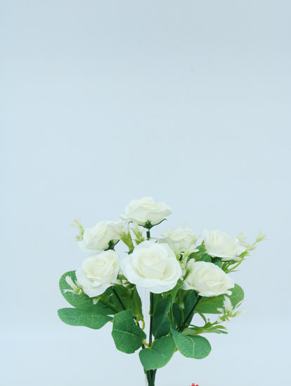 ROSE MIX X 7FL X 30CM WHITE