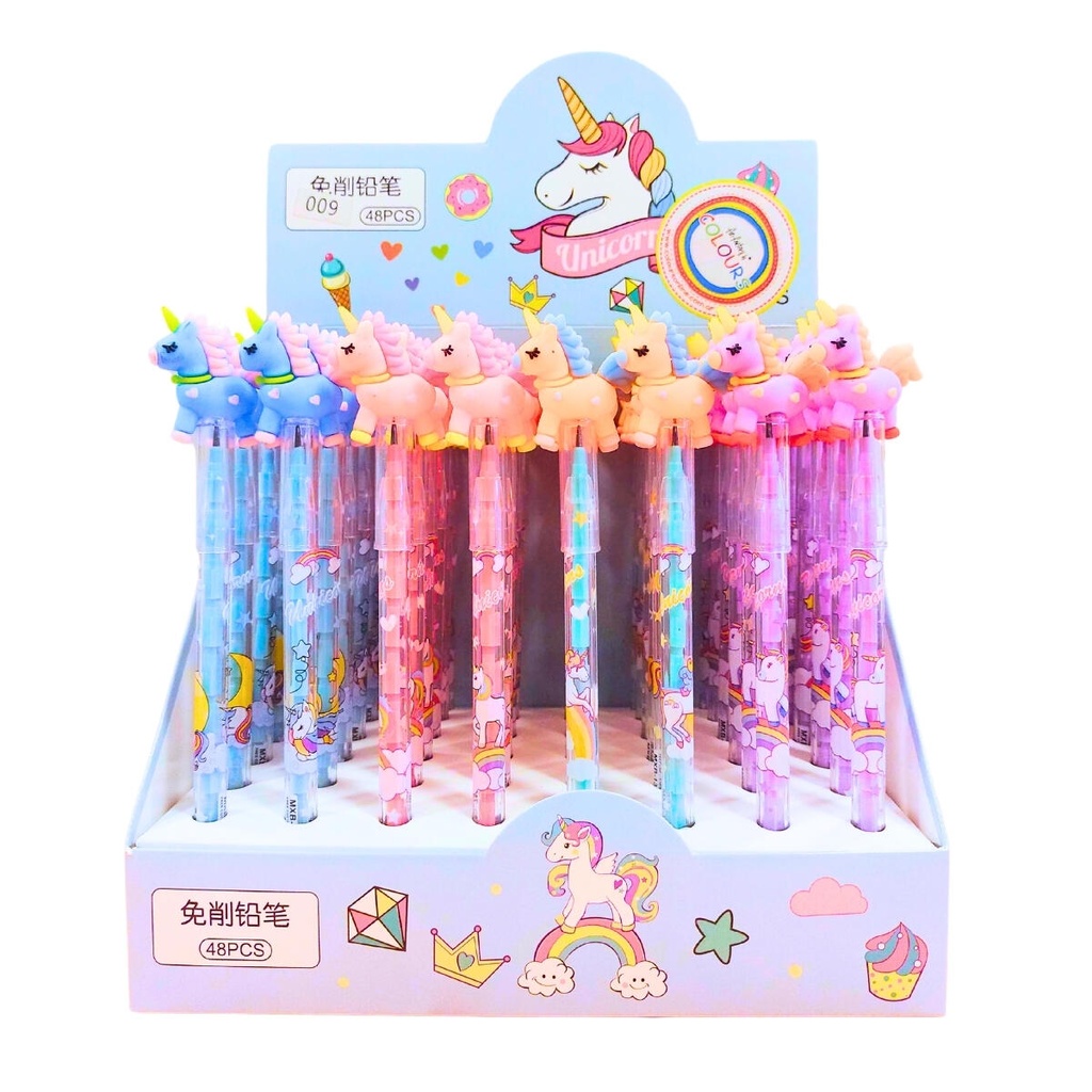 LAPIZ PUNTAS INTERCAMBIABLES TOPPER UNICORNIO CUERPO ESTAMPADO 