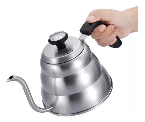 Jarra Barista Con Termómetro Y Pico Largo 1200Ml 8 X 17 Cm De Acero