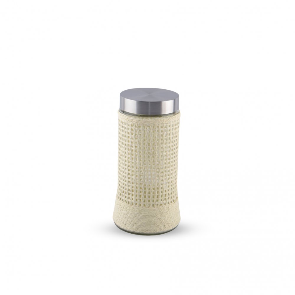 Frasco Con Malla De Hilo Con Tapa De Acero 1400Ml 10 X 23 Cm De Vidrio