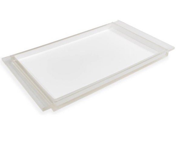 [165655] Bandeja Blanco Cristal Rectan 28X16X2