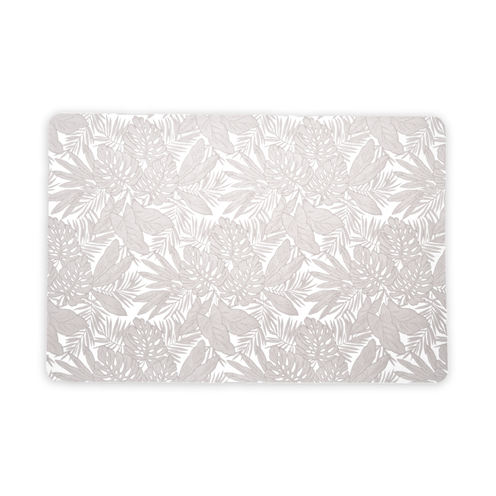 SET X4 INDIVIDUALES DE PVC CON FLORES BLANCAS 30X45CM