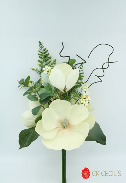 Magnolia/Fern/Euca Bush 46 Cm (Cream/Green)