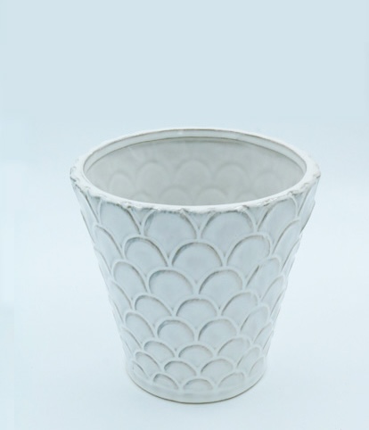 FLOWERS POTS 19 X 19 X 19 CM. CREAM