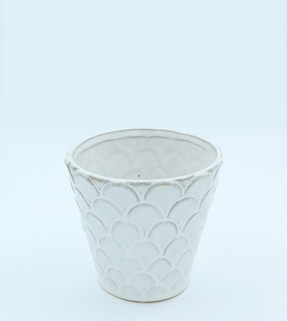FLOWERS POTS 14.5X14.5X14 CM. CREAM