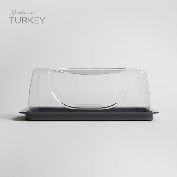 RECIPIENTE DE PLASTICO RECTANGULAR CON BASE GRIS 19 X 38 X 15 CM