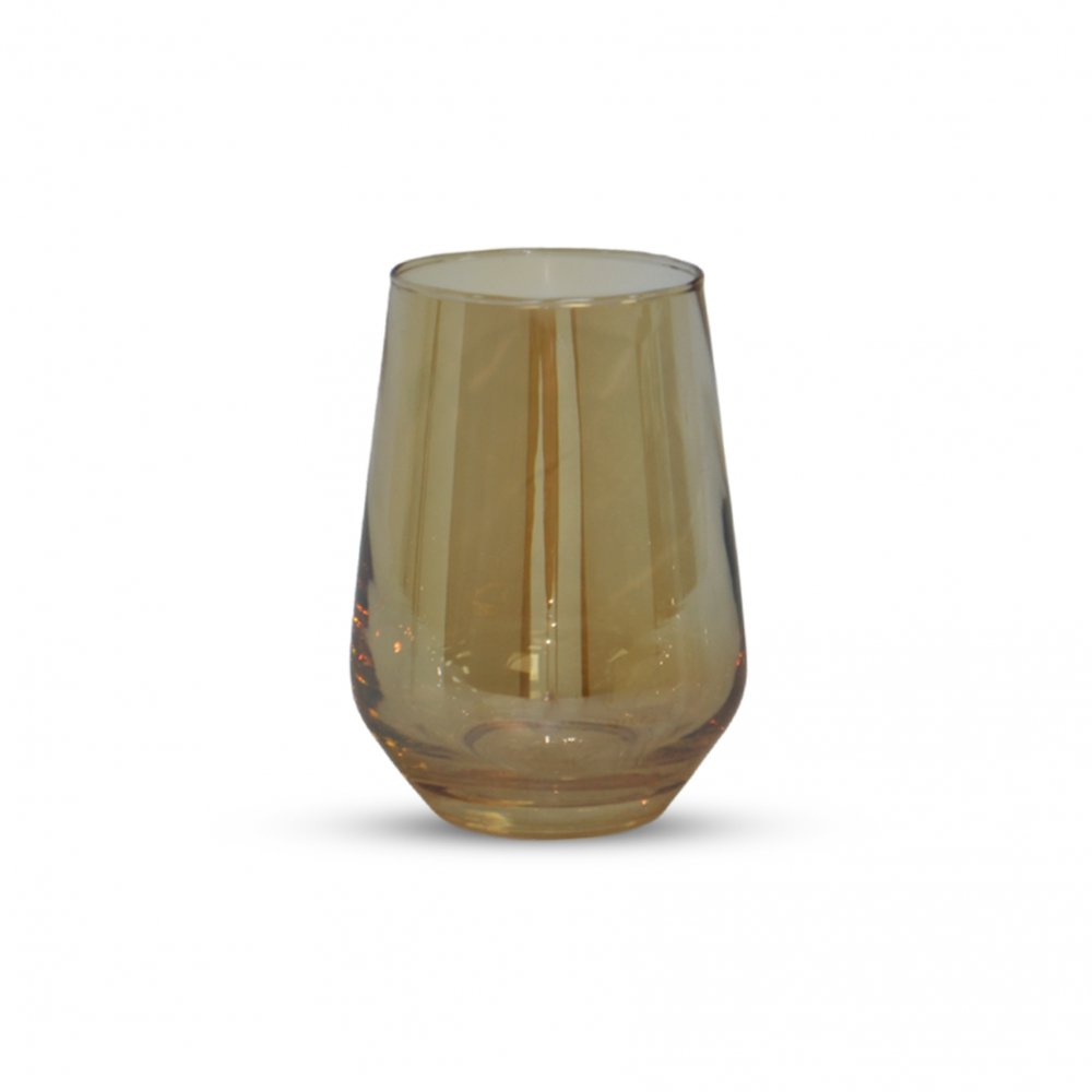 VASO CÓNICO DORADO - VIDRIO - 400ML 6,5X12CM