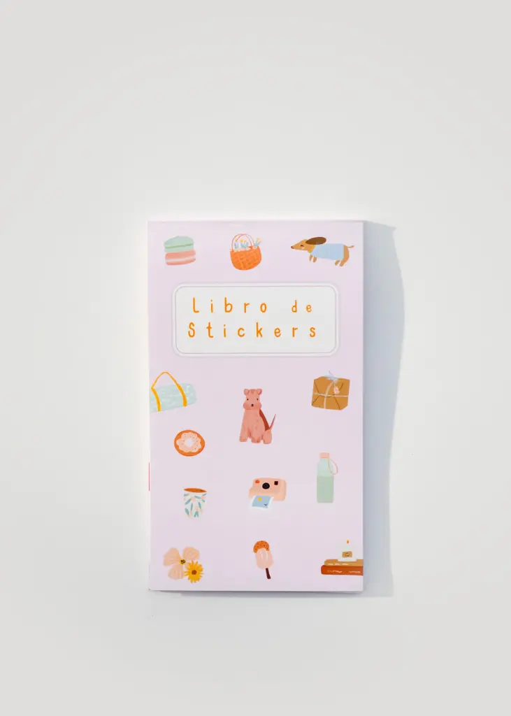 Libreta De Sticker 10 Hojas Modelo Fondo Rosa Oliverta