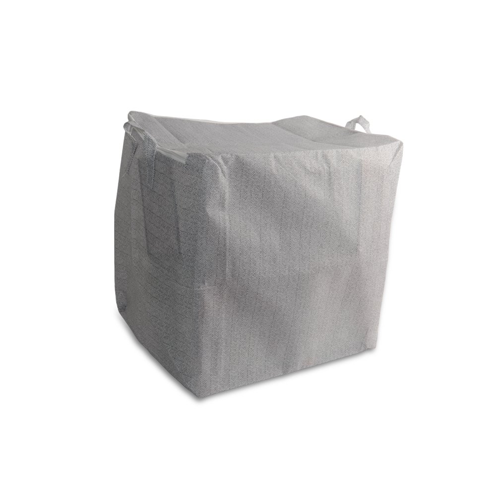 BOLSA DE GUARDADO CON CIERRE GRIS ESPIGADA 56X45X56CM 150L