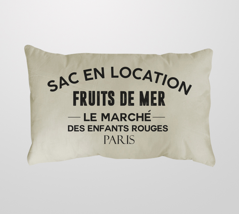 FUNDA FRANCIA MON AMOUR -FRUITS DE MER- NATURAL 70X50 CM. - RELLENOS 70 x 50