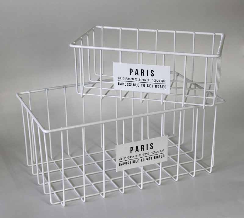 Set X 2 Canastos Rectangulares Paris 34 X 19.5 X 15 / 26 X 15 X 10 Cm-