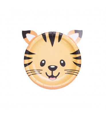 Glr Plato Animalito X6 Tigre 18.5 Cm