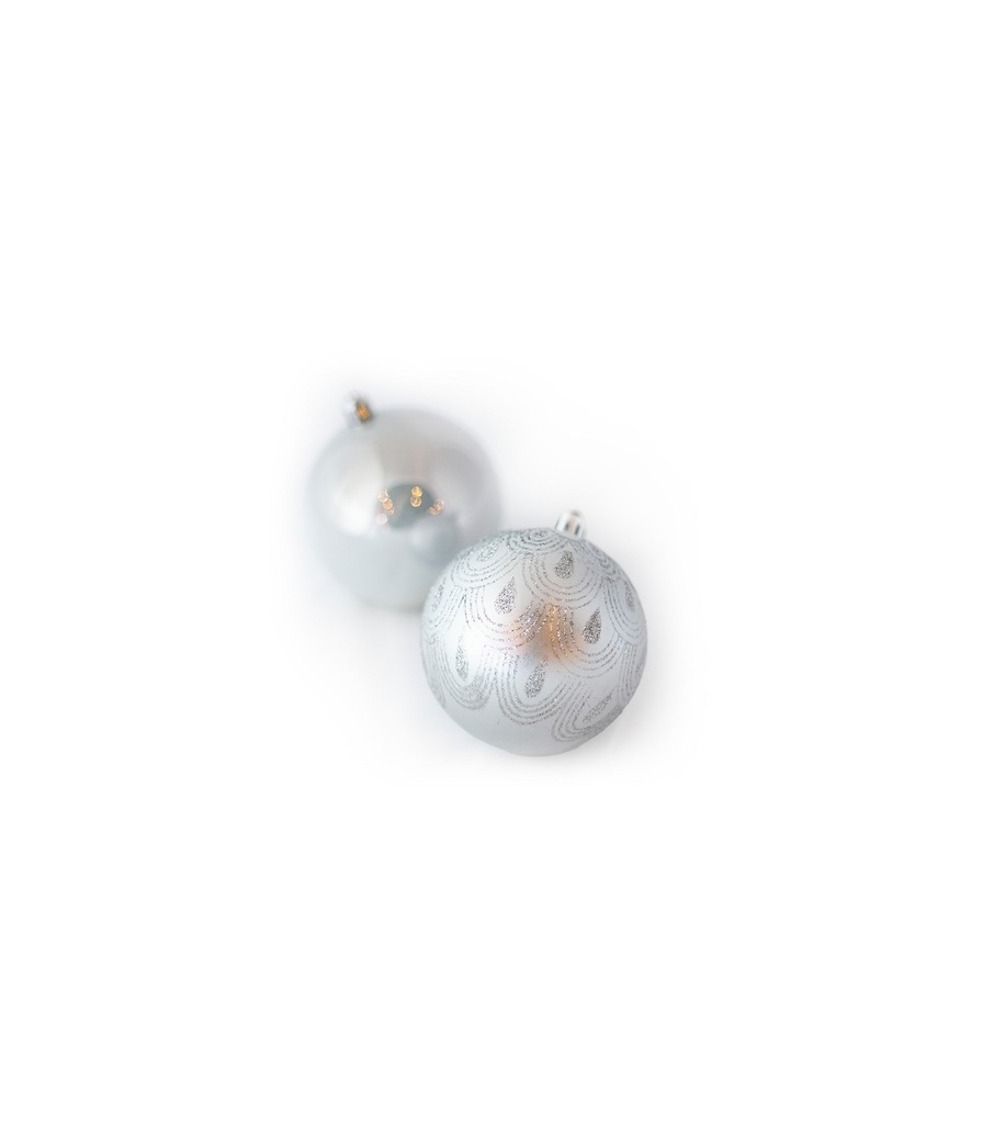 [131109] Kih 6 Bolas Plateadas 8Cm Perl/Mate Alparamis