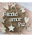 Adornos De Palabras Y Figuras De Madera Colgantes 9 Cm X 8 Estilo Domingo