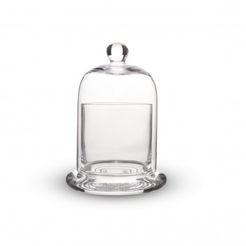 [256685] Campana Para Vela De Vidrio Fino Transparente Con Base De 9,5X6,7X8Cm Y Tapa De 7,5X11,5Cm