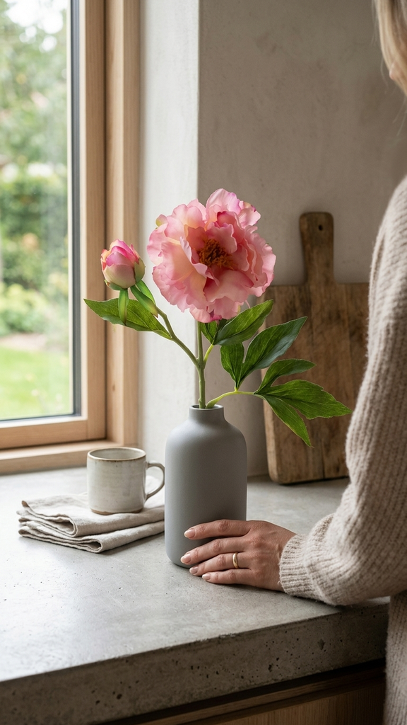[413088] Peony Spray X 2 Fl 71 Cm (Pink)