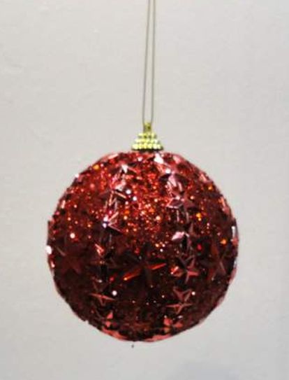 [277417] Pelota De Navidad X6  10Cm.  Red