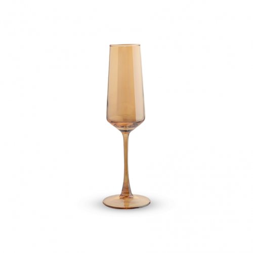 SET X6 COPAS DE CHAMPAGNE DORADAS 250ML 4,5X24,5CM DE VIDRIO