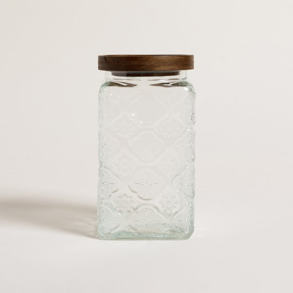 [411012] Frasco Cuadrado Salamanca Tapa Acacia 1000 Ml