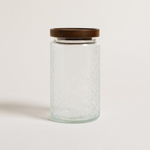 Frasco Redondo Toledo Tapa Acacia 1000 Ml