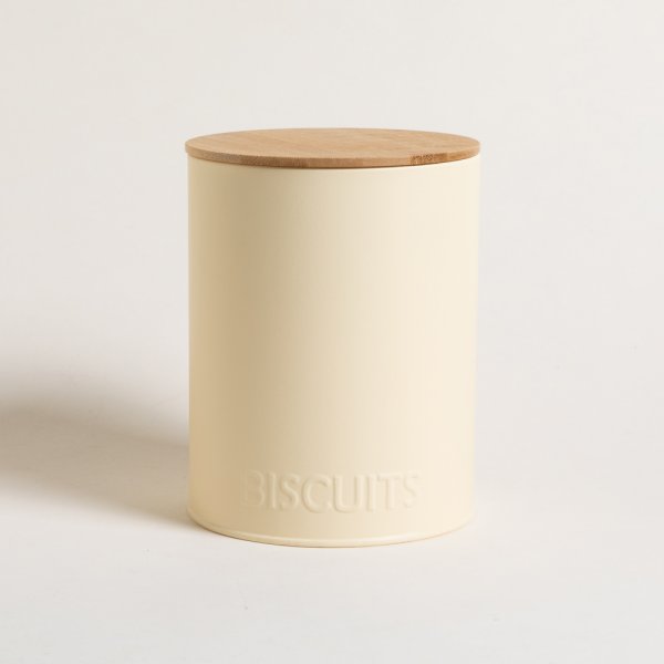 Lata Redonda Tapa Bamboo Cream Biscuits 13,5X17,5 Cm