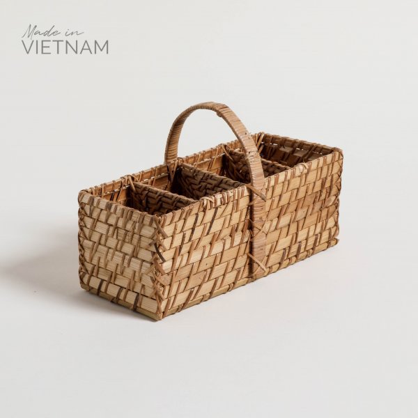 Porta Utensilios De 4 Cavidades Vinh Natural 27X11 Cm