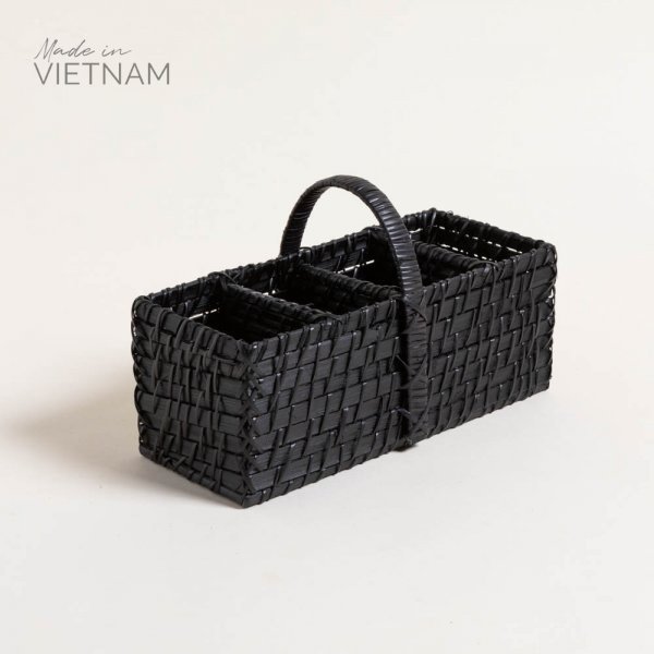 [411201] Porta Utensilios De 4 Cavidades Vinh Negro 27X11X1