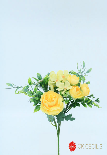 CABAGGE ROSE X 5 X 32CM YELLOW