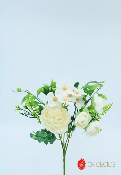 Cabagge Rose X 5 X 32Cm White