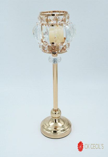 CRISTAL CANDEL DECO 13X43 CM. FRENCH GOLD