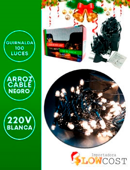 GUIRNALDA 100 LUCES ARROZ CALBE BLANCO 220V CALIDA