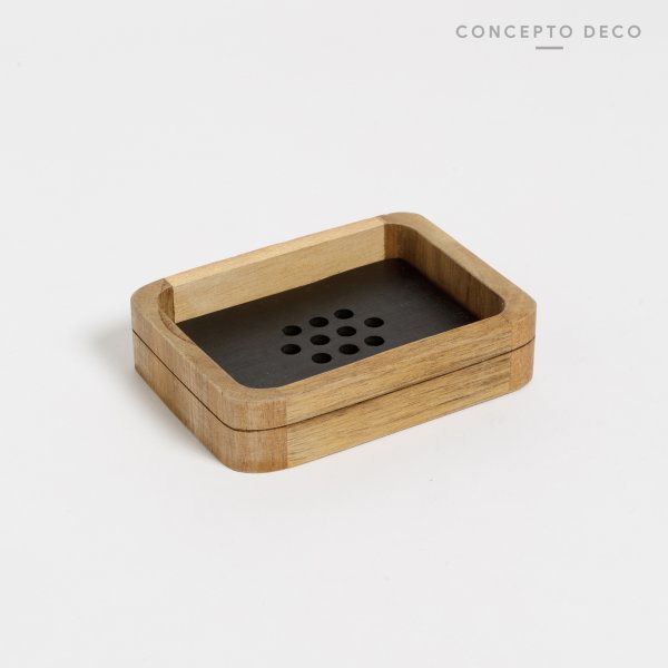 [165035] Jabonera Acacia Cuadrado 12Cm