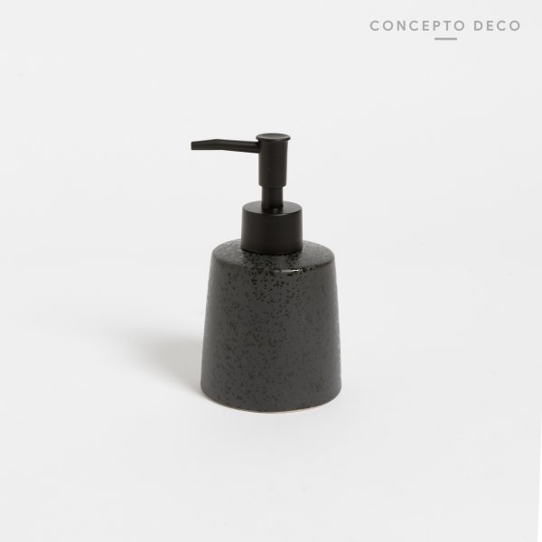 DISPENSER CERÁMICA CONICO RECTO NEGRO GOTA 15CM