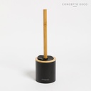 Escobilla Cilindro Bamboo Liso Negro 37Cm