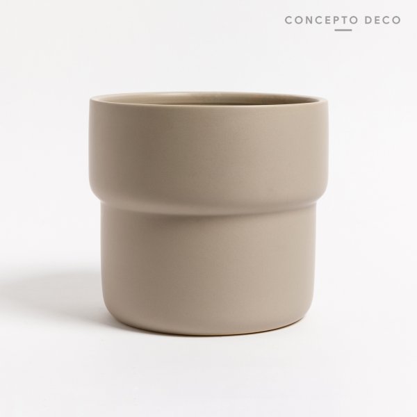 Porta Maceta Clasica Ceramica Beige 18X19Cm