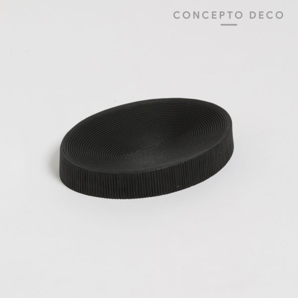[165391] Jabonera Marea Resina 13Cm Negro