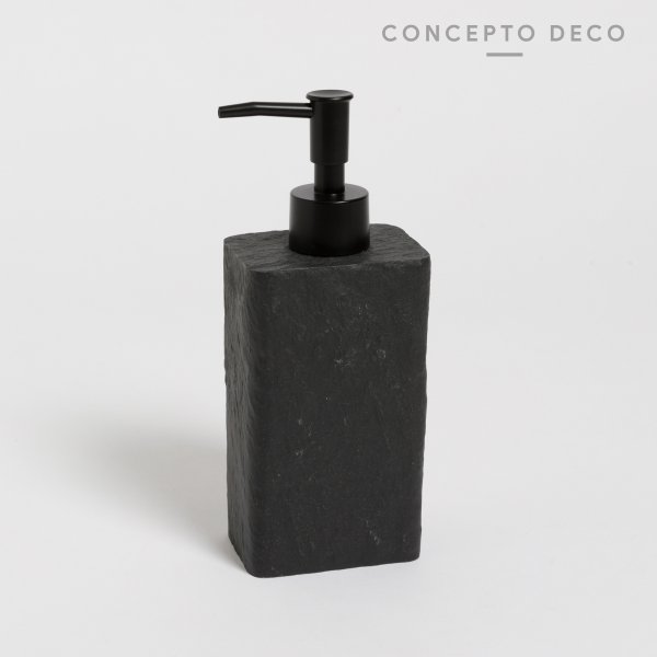 DISPENSER PIEDRA RESINA 20CM NEGRO