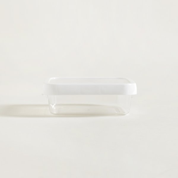 [4111152] Tupper Rectangular De Acrilico Con Tapa Blanca 700 Ml