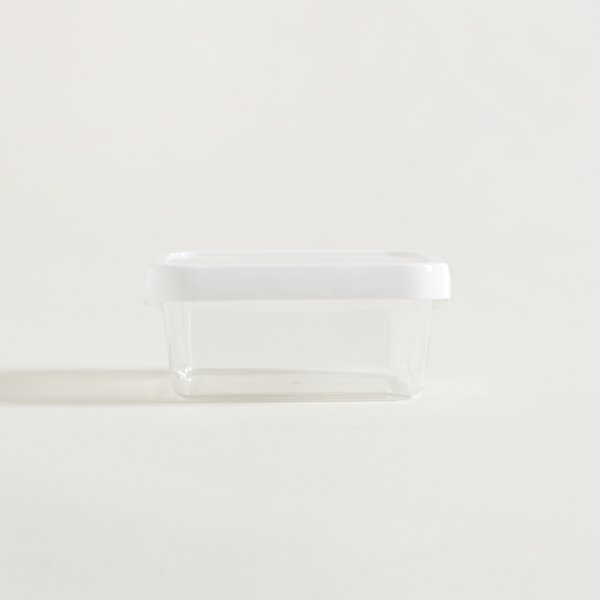 Tupper Rectangular De Acrilico Con Tapa Blanca 900 Ml