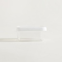 Tupper Rectangular De Acrilico Con Tapa Blanca 900 Ml