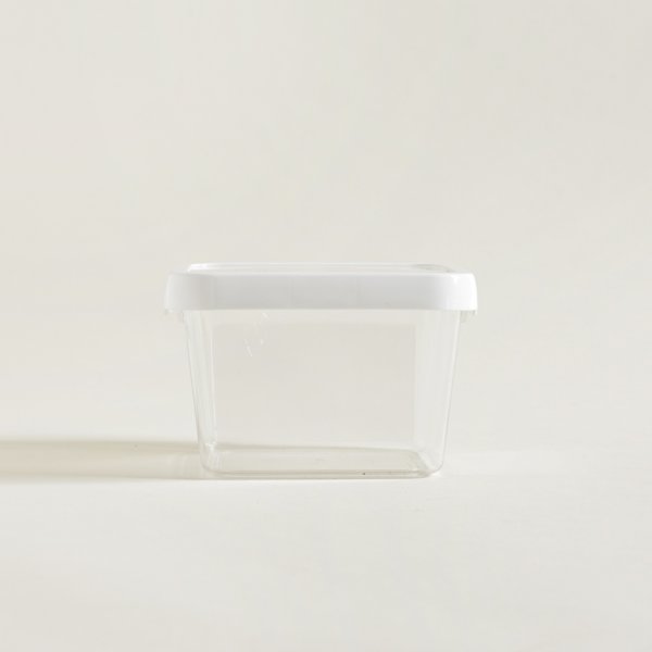 Tupper Rectangular De Acrilico Con Tapa Blanca 1300 Ml