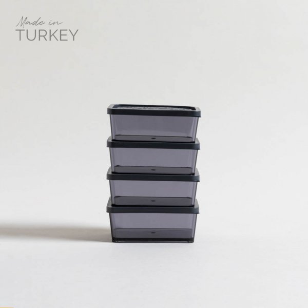 [4111172] Set X 4 Recipientes Fume Tapa Slim Encastre 200 Ml