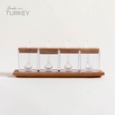 Set X 4 Recipientes Cuadrados Acrilico Tapa De Madera 32,5X11 Cm