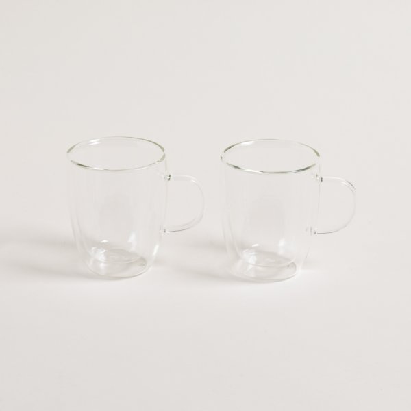 SET X 2 MUGS DOBLE VIDRIO 270 ML