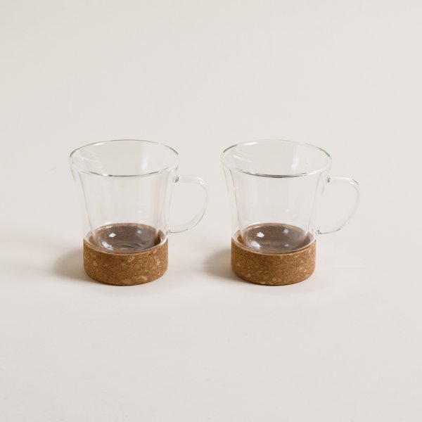 [4111233] Set x2 Mugs Reine Doble Vidrio 290 ML Vassa Home