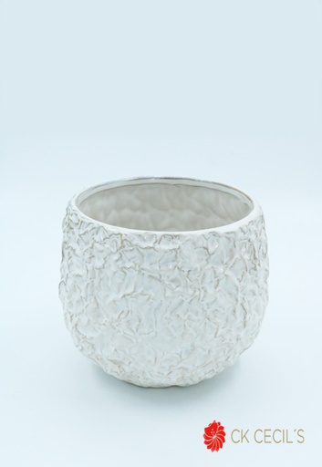 [413213] FLOWERS POTS 17.5X17.8X14.5 CM CREAM