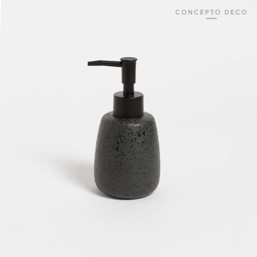 [165314] DISPENSER CERÁMICA CONICO REDONDO NEGRO GOTA 15CM