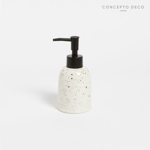 [165319] DISPENSER CERÁMICA CILINDRO BLANCO GOTA 15CM